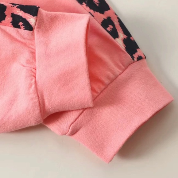 Girls Hoodies & Matching Jogger Pants & Headband With Leopard Print - Picture 5 of 5